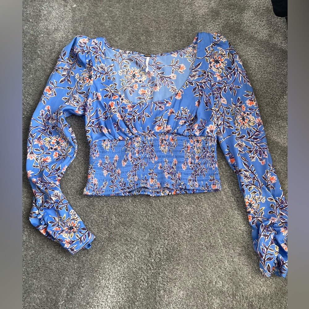 Free People crop long sleeve top XS